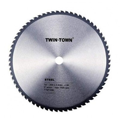 TWIN-TOWN 14-Inch 66 Tooth Steel and Ferrous 14 inch Metal Saw Blade with 1-Inch Arbor